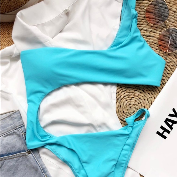 🌊 LAKE SWIM One shoulder cut out one piece swimsuit - Picture 2 of 4